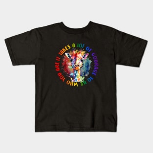 It Takes A Lot of Courage Rainbow T-Shirt Kids T-Shirt